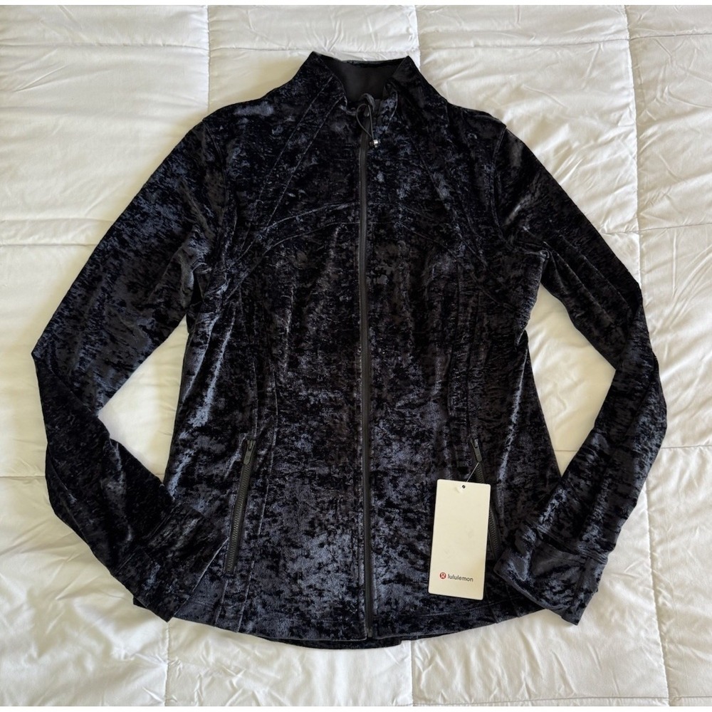 New Lululemon Define Jacket Black Velvet Size 16 Full Zip Full Length RARE!! NWT